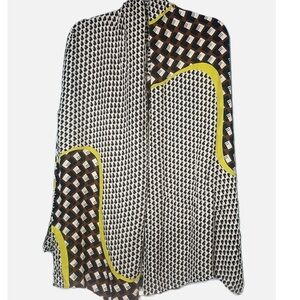 Corey Lynn Calter Black White and Yellow Graphic Knit Cardigan
